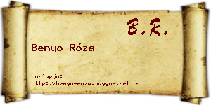Benyo Róza névjegykártya